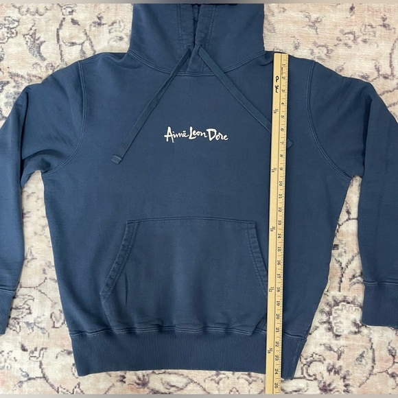 Aime Leon Dore Brush Script Hoodie Blue Mediun - Picture 6 of 10